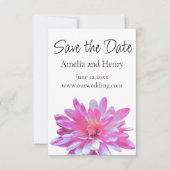 Rosa Daisy Rosa Blume mit Blumenfarbe Save the Dat Date (Vorderseite)