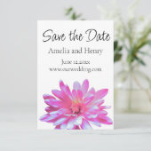 Rosa Daisy Rosa Blume mit Blumenfarbe Save the Dat Date (Stehend Vorderseite)