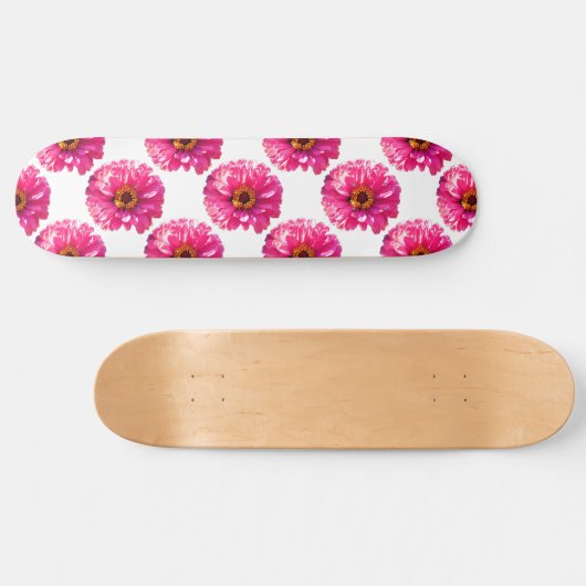 Rosa Daisy, rosa Blume Skateboard (Horizontal)
