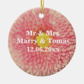 Rosa Daisy, Save the Date Ziergegend Keramik Ornament (Vorne)