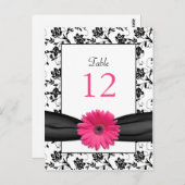 Rosa Daisy Schwarz-weiße Blumenkarte Postkarte (Vorne/Hinten)