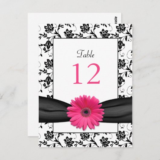 Rosa Daisy Schwarz-weiße Blumenkarte Postkarte (Vorne/Hinten)