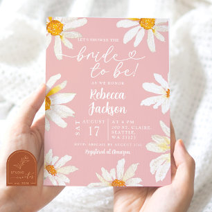 Rosa Daisy Sonnenblumenbraut zum Brautparty Einladung