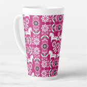 Rosa Dala Schwedisches Pferdemuster Milchtasse (Linke Ecke)