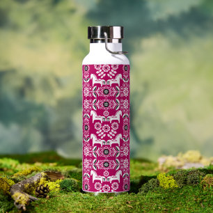 Rosa Dala Schwedisches Pferdemuster Trinkflasche
