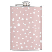 Rosa Dalmatiner-Punkte, Dalmatiner-Punkte, gepunkt Flachmann (Vorderseite)