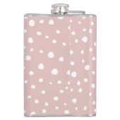 Rosa Dalmatiner-Punkte, Dalmatiner-Punkte, gepunkt Flachmann (Rückseite)