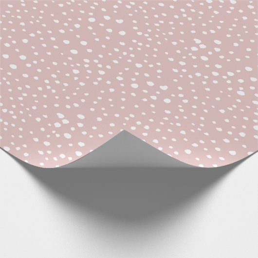 Rosa Dalmatiner-Punkte, Dalmatiner-Punkte, gepunkt Geschenkpapier (Ecke)