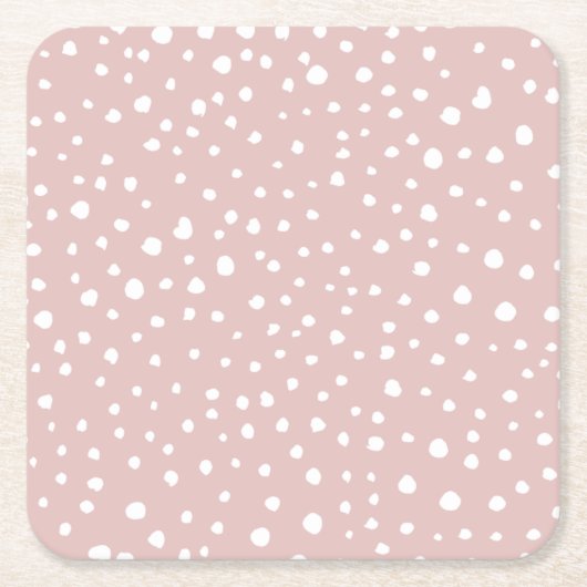 Rosa Dalmatiner-Punkte, Dalmatiner-Punkte, gepunkt Rechteckiger Pappuntersetzer (Vorderseite)