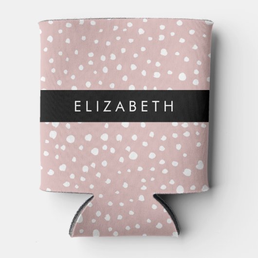 Rosa Dalmatiner Spots, Dalmatiner Punkte, Ihr Name Dosenkühler (Vorderseite)