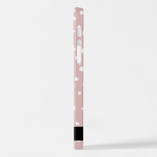 Rosa Dalmatiner Spots, Dalmatiner Punkte, Ihr Name iPhone Hülle (Linke Seite)