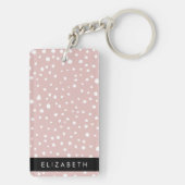 Rosa Dalmatiner Spots, Dalmatiner Punkte, Ihr Name Schlüsselanhänger (Rückseite)