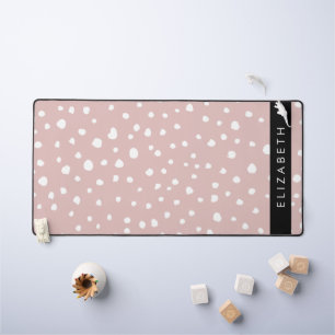 Rosa Dalmatiner Spots, Dalmatiner Punkte, Ihr Name Schreibtischunterlage