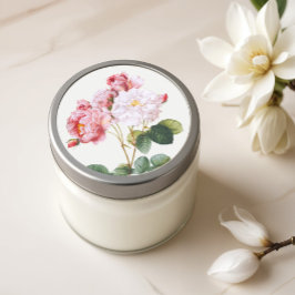 Rosa Damascena, Vintage Blüte Runder Aufkleber