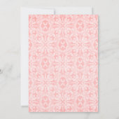 Rosa Damask Baby Girl Taufe Einladung (Rückseite)