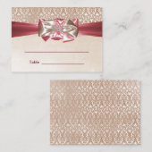 Rosa Damask Bat Mitzvah Empfang Tischkarten Platzkarte (Vorne/Hinten)