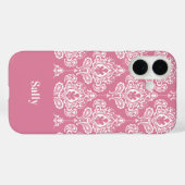 Rosa Damask Case-Mate iPhone Hülle (Rückseite (Horizontal))