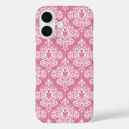 Rosa Damask Case-Mate iPhone Hülle (Rückseite)