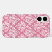 Rosa Damask Case-Mate iPhone Hülle (Rückseite (Horizontal))