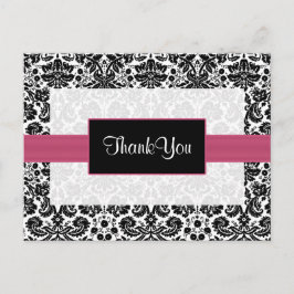 Rosa Damask DankeYouCards Postkarte