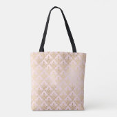 Rosa Damask Elegante Monogramm-Tasche Tasche (Rückseite)
