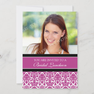 Rosa Damask Foto Bridal Luncheon Einladung Karte