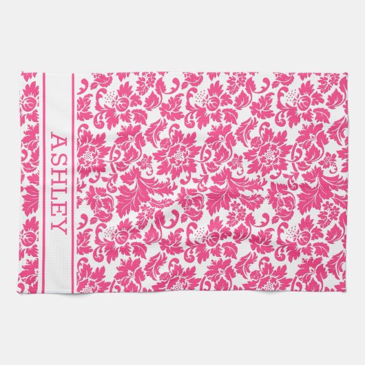 Rosa Damask Geschirrtuch (Horizontal)