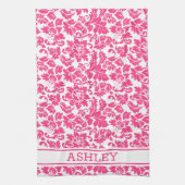 Rosa Damask Geschirrtuch (Vertikal)