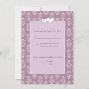 Rosa Damask Hochzeitskarten für UAWG Einladung