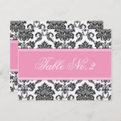 Rosa Damask Hochzeitsstimmung Tischnummer (Vorne/Hinten)