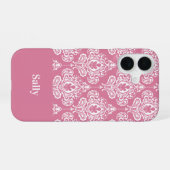 Rosa Damask iPhone 16 Hülle (Rückseite (Horizontal))
