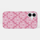 Rosa Damask iPhone 16 Hülle (Rückseite (Horizontal))