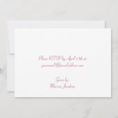 Rosa Damask Kinderdusche Einladung (Rückseite)