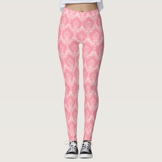 Rosa Damask Leggings (Vorderseite)