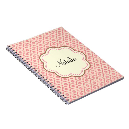 Rosa Damask Notizblock (Rechte Seite)