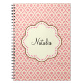 Rosa Damask Notizblock (Vorderseite)