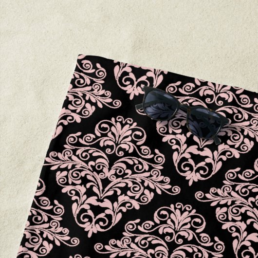 Rosa Damask Party Girl Strandtuch (Beispiel)