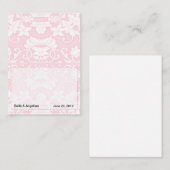 Rosa Damask-Platzkarten Platzkarte (Vorne/Hinten)