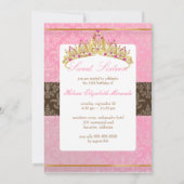 Rosa Damask Sweet 16/ tiara/ Einladungen (Rückseite)