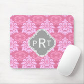 Rosa Damask Trio Monogram Mousepad (Mit Mouse)