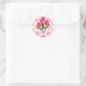 Rosa Damask & Tulip Sticker (Tasche)