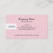 Rosa Damask Visitenkarte (Rückseite)