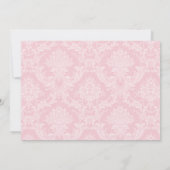 Rosa Damaske Cross Girls Foto Taufen Einladungen (Rückseite)