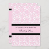 Rosa Damaske Hochzeitstag - Erneuerbare Einladunge Einladung (Vorne/Hinten)