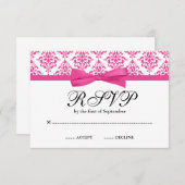 Rosa Damaske-UAWG RSVP Karte (Vorne/Hinten)