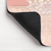 Rosa Damast Blumenmauspad Mousepad (Ecke)