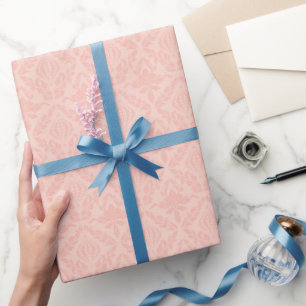 Rosa Damast Elegante Florale Hochzeit Geburtstag Geschenkpapier