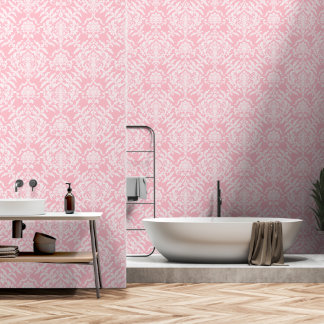 Rosa Damast-Farbe Peel und Stick entfernbarer Viny Tapete