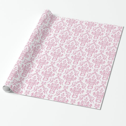 Rosa Damast-Geschenkpapier Geschenkpapier (Ungerollt)
