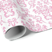 Rosa Damast-Geschenkpapier Geschenkpapier (Rolleneckpunkt)